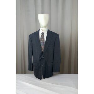 Hunter Club Sport Coat Blazer Men's Size 44 R Black Wool Single Vented Jacket